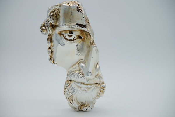 Zeus - Standbeeld Gebroken Gezicht (Zilver)